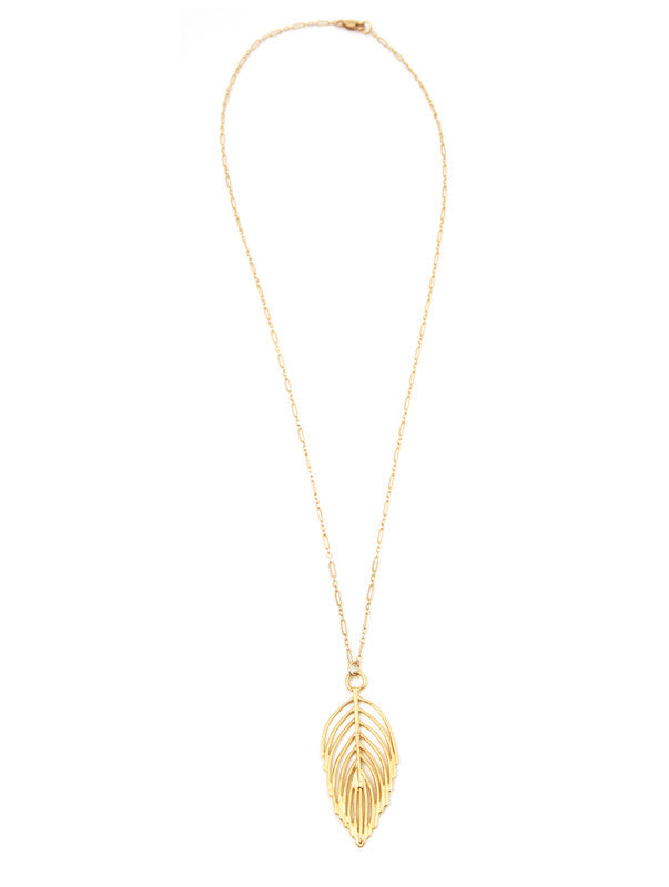 3 Feather Pendant Necklace Connector Gold by TIJC SP1387 